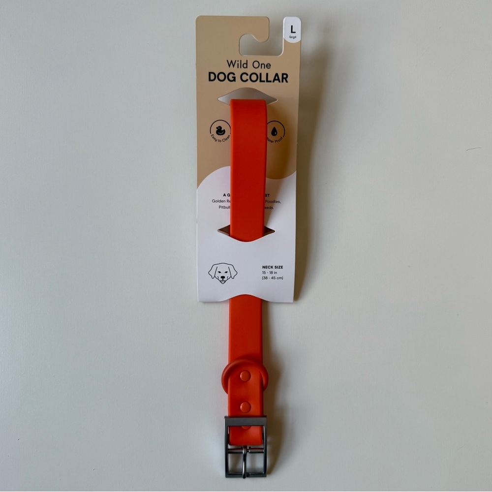 Wild One Dog Collar - L (15-18") - Lava (Orange)